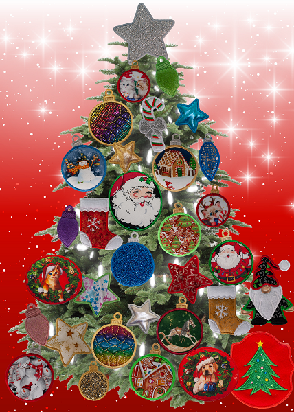 Large Magnetic Christmas Tree - Decorated - Santa & Friends