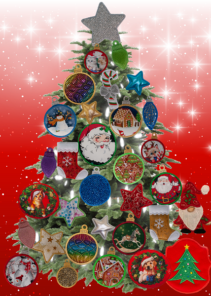 Large Magnetic Christmas Tree - Decorated - Santa & Friends