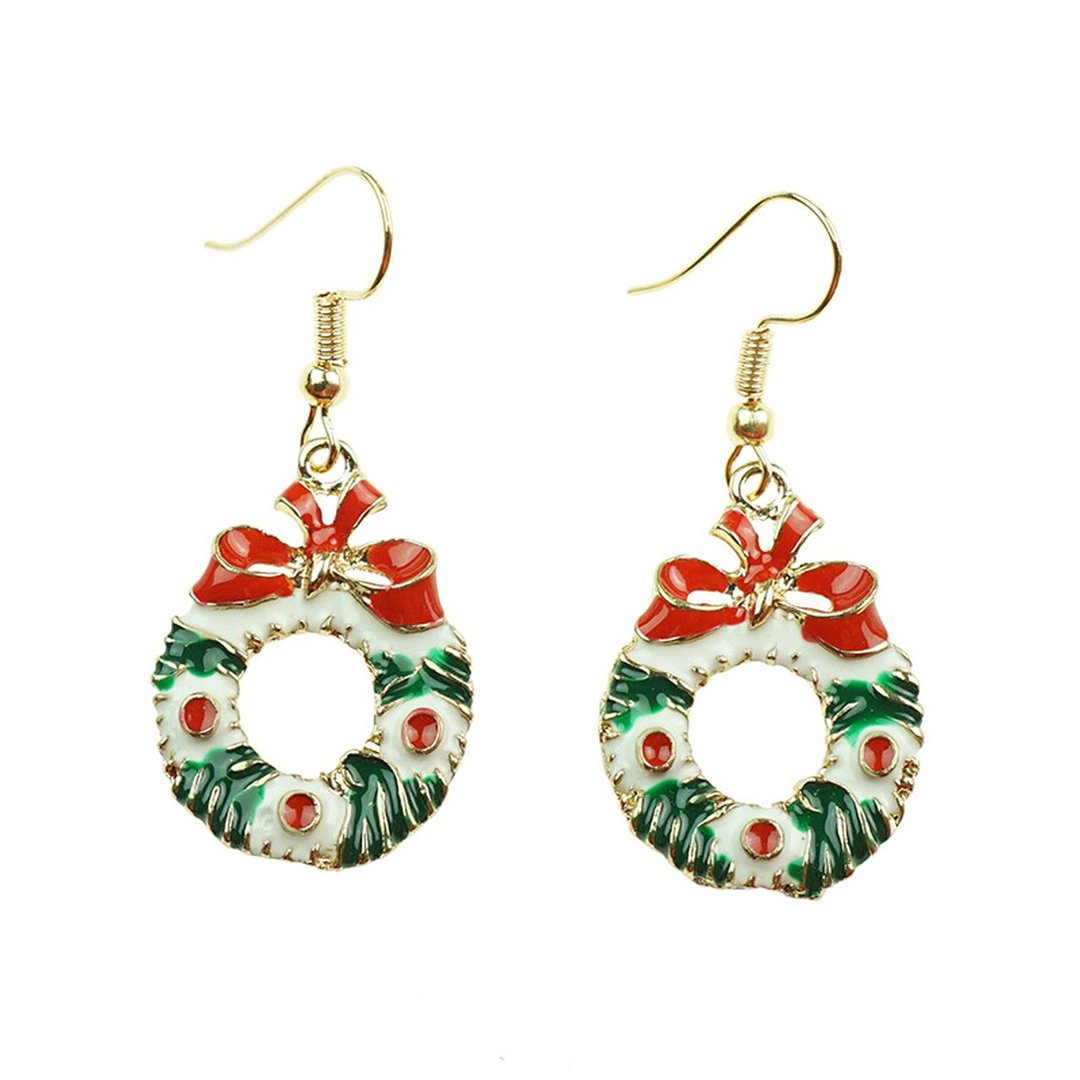 Earrings - Gold - Enamel Wreath