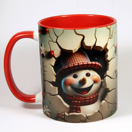 CHRISTMAS MUG - SNOWMAN 3D BREAK-THRU