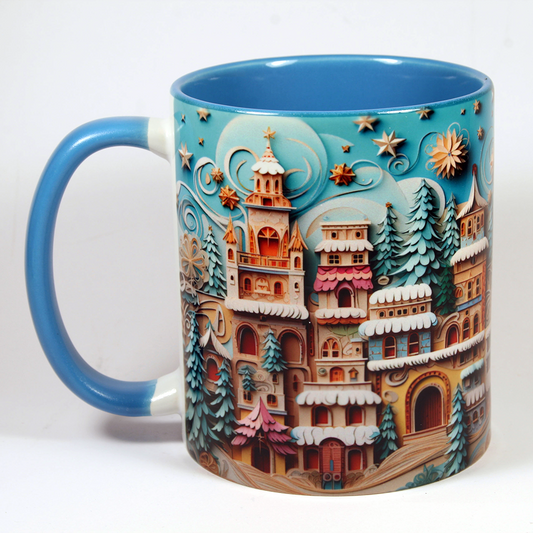 CHRISTMAS MUG - VILLAGE SCENE 2 - 3D