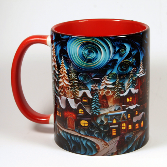CHRISTMAS MUG - VILLAGE SCENE 3 - 3D