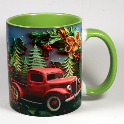 CHRISTMAS MUG - 3D CHRISTMAS TRUCK 3
