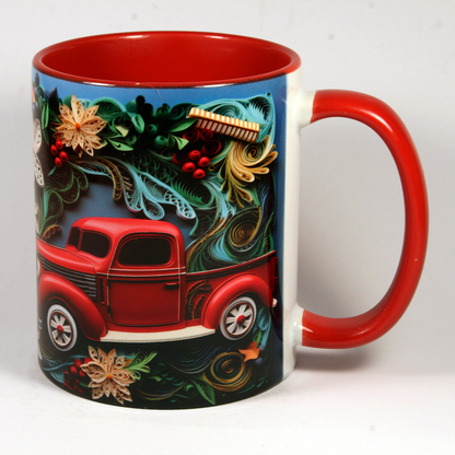 CHRISTMAS MUG - 3D CHRISTMAS TRUCK 4