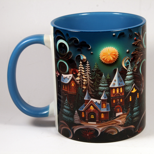 CHRISTMAS MUG - VILLAGE SCENE 5 - 3D