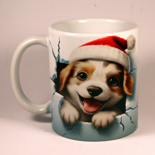 CHRISTMAS MUG - SANTA PUPPY 3D BREAK-THRU