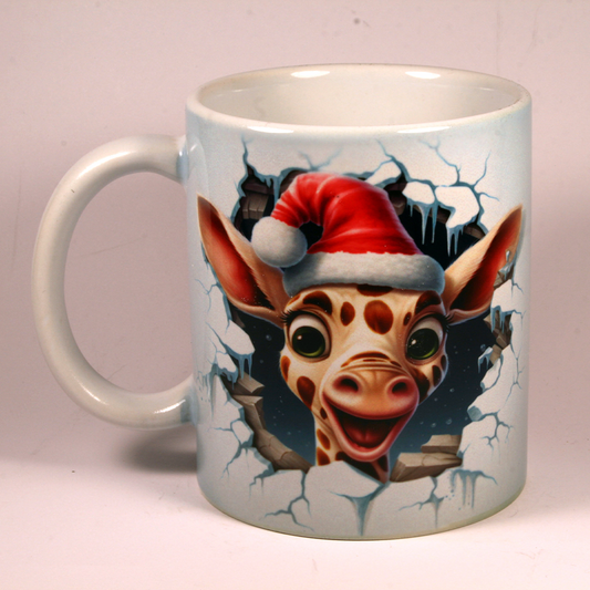 CHRISTMAS MUG - SANTA GIRAFFE 3D BREAK-THRU