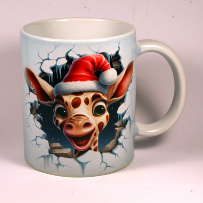 CHRISTMAS MUG - SANTA GIRAFFE 3D BREAK-THRU
