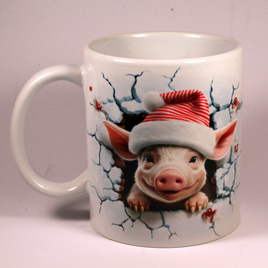 CHRISTMAS MUG - SANTA PIG 3D BREAK-THRU