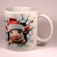 CHRISTMAS MUG - SANTA PIG 3D BREAK-THRU