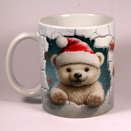 CHRISTMAS MUG - SANTA POLAR BEAR 3D BREAK-THRU