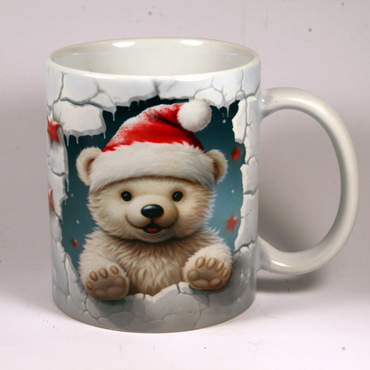 CHRISTMAS MUG - SANTA POLAR BEAR 3D BREAK-THRU