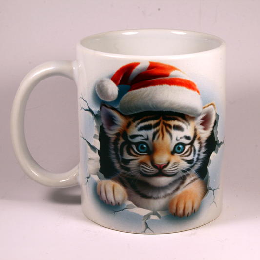 CHRISTMAS MUG - SANTA TIGER 3D BREAK-THRU
