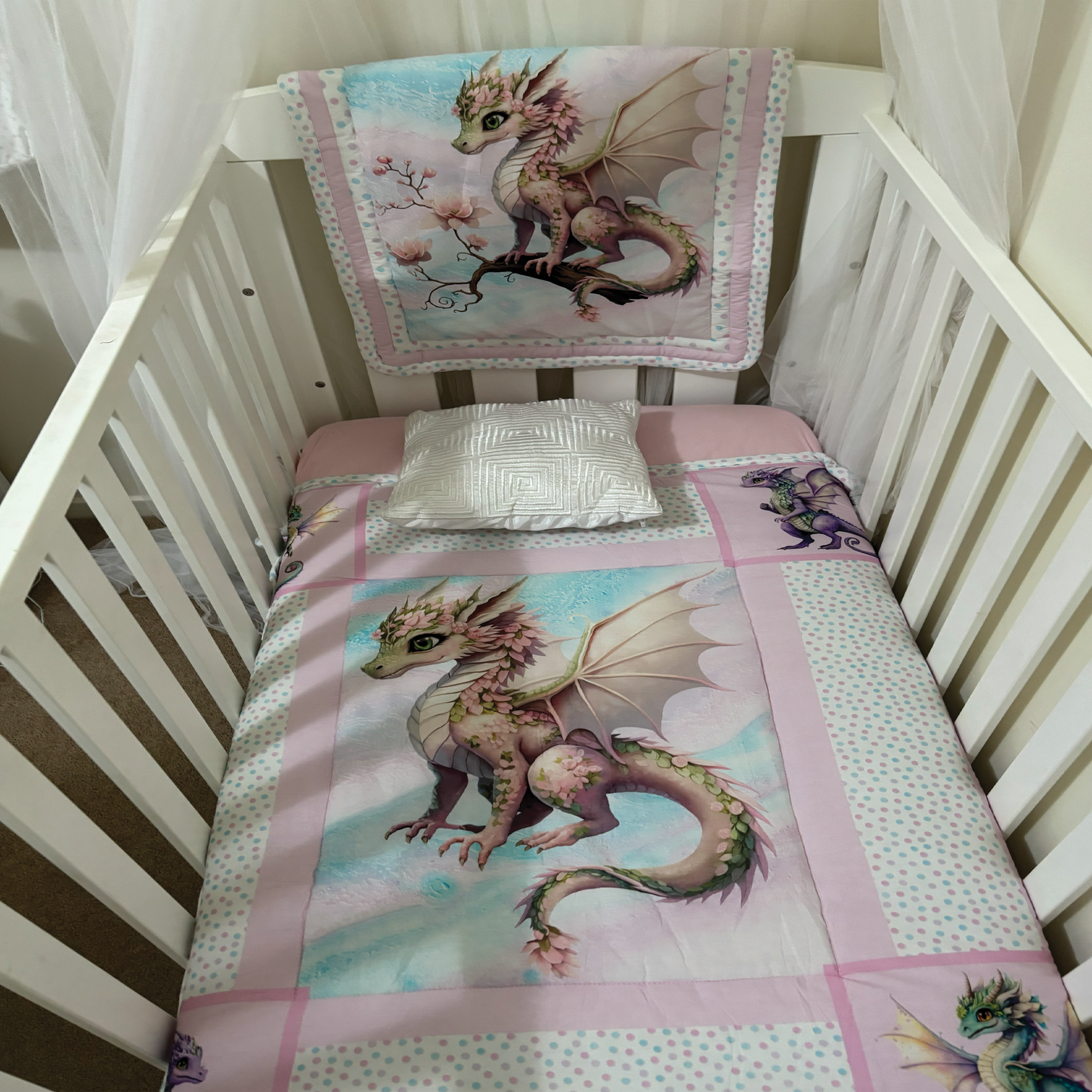 PINK COT QUILT | FAIRY DRAGON COLLECTION