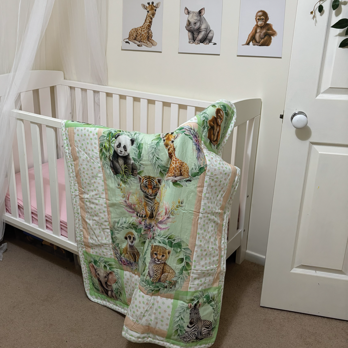 JUNGLE ANIMALS COT QUILT | JUNGLE COLLECTION