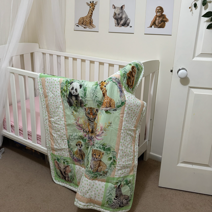 JUNGLE ANIMALS COT QUILT | JUNGLE COLLECTION