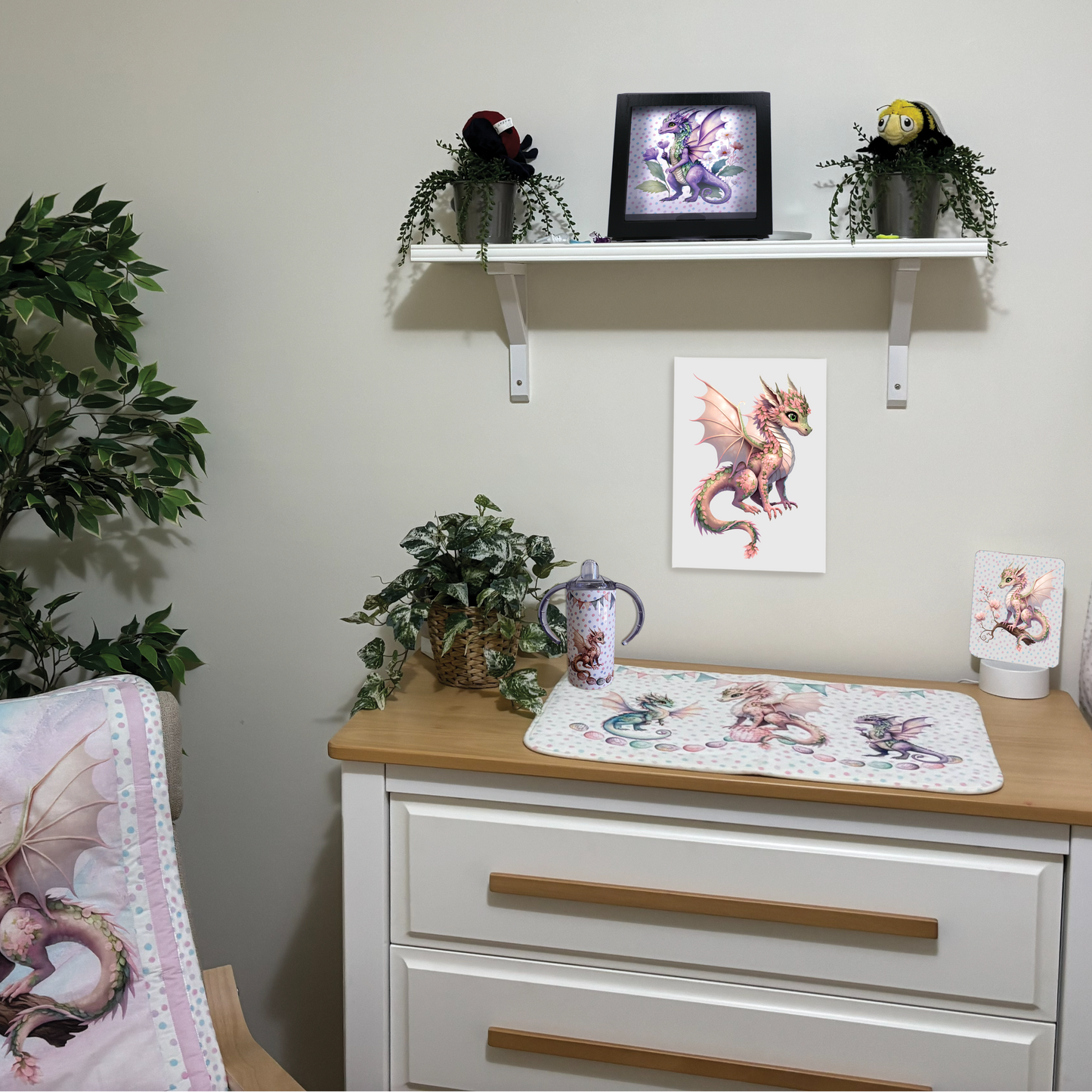 PINK COT QUILT | FAIRY DRAGON COLLECTION