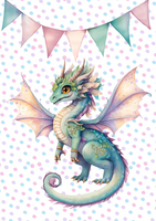 FAIRY DRAGON - Wall Art Metal -  A4 Size