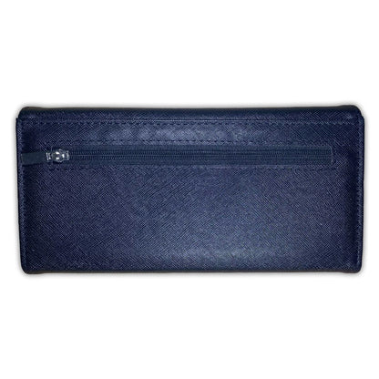 LADIES PURSE/WALLET NAVY - Light Blue & Silver 3