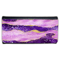 LADIES PURSE/WALLET BLACK - Purples & Glitter Agate - 5 Design Options