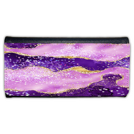 LADIES PURSE/WALLET BLACK - Purples & Glitter Agate 2