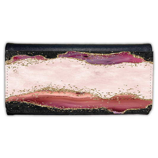 LADIES PURSE/WALLET BLACK - Blush Black Gold Marble 4