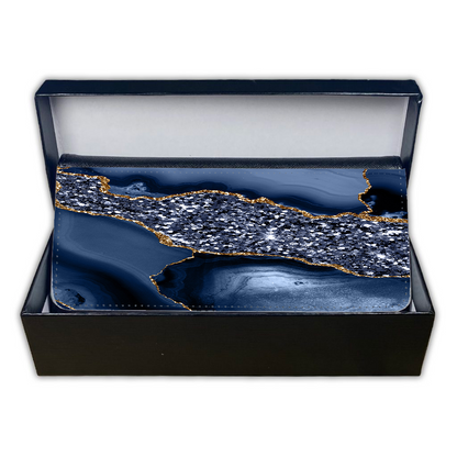 LADIES PURSE/WALLET BLACK - BLUE & GOLD GLITTER - 4 Design Options