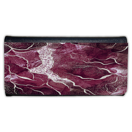 LADIES PURSE/WALLET BLACK - Burgundy & Silver 1