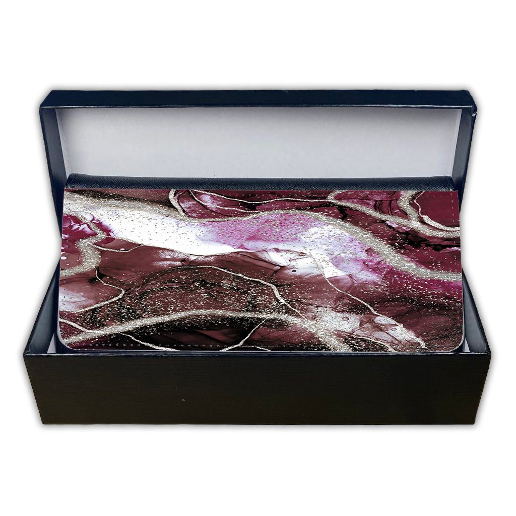 LADIES PURSE/WALLET BLACK - Burgundy & Silver - 3 Design Options