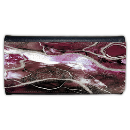 LADIES PURSE/WALLET BLACK - Burgundy & Silver 2