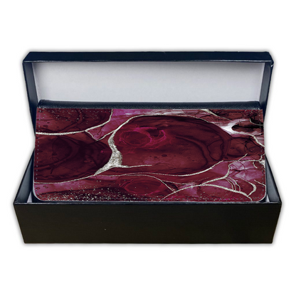 LADIES PURSE/WALLET BLACK - Burgundy & Silver - 3 Design Options