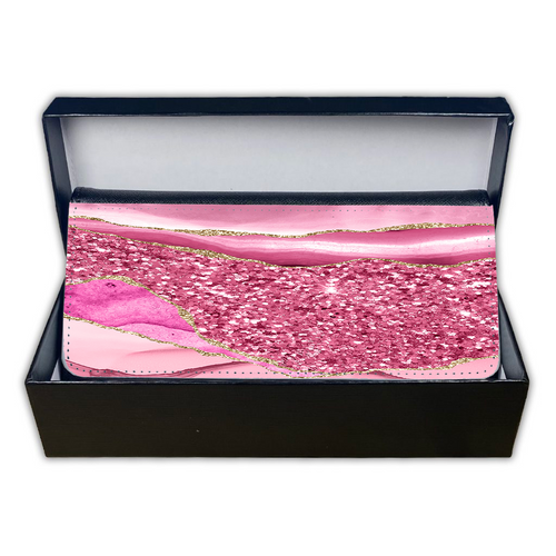 LADIES PURSE/WALLET BLACK - PINK & GOLD GLITTER - 4 Design Options