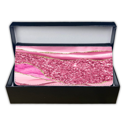LADIES PURSE/WALLET BLACK - PINK & GOLD GLITTER - 4 Design Options
