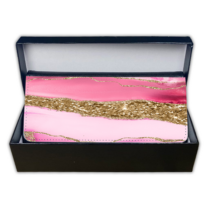 LADIES PURSE/WALLET BLACK - PINK & GOLD GLITTER - 4 Design Options