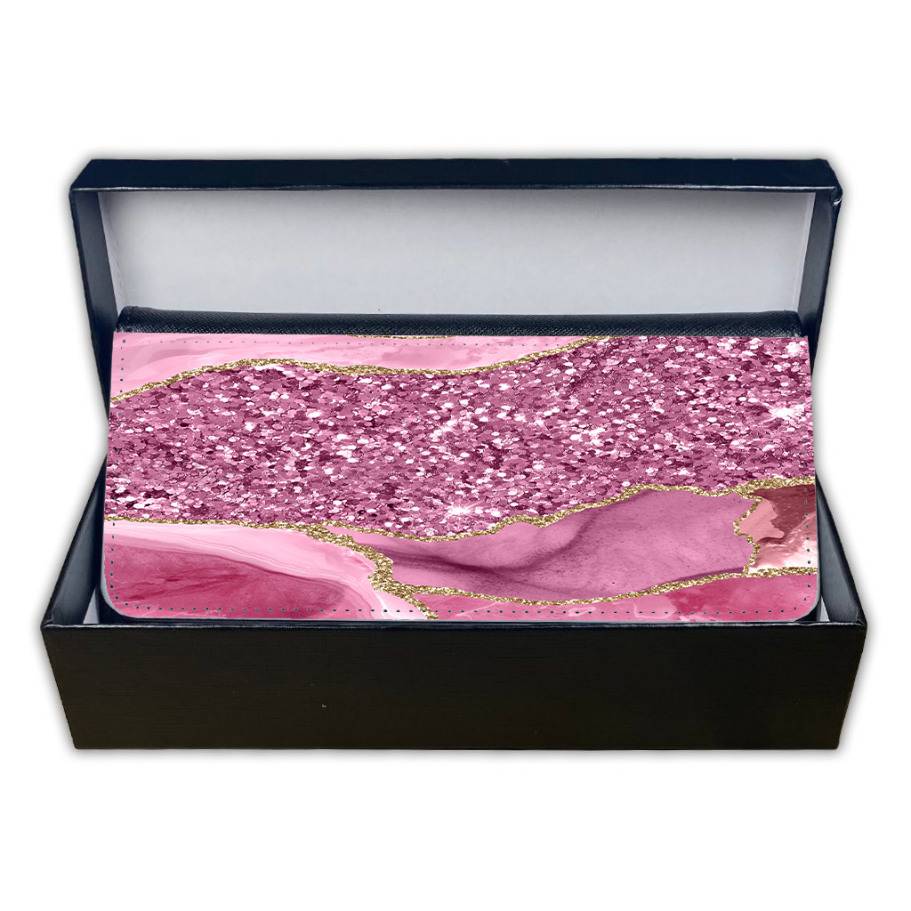LADIES PURSE/WALLET BLACK - PINK & GOLD GLITTER - 4 Design Options