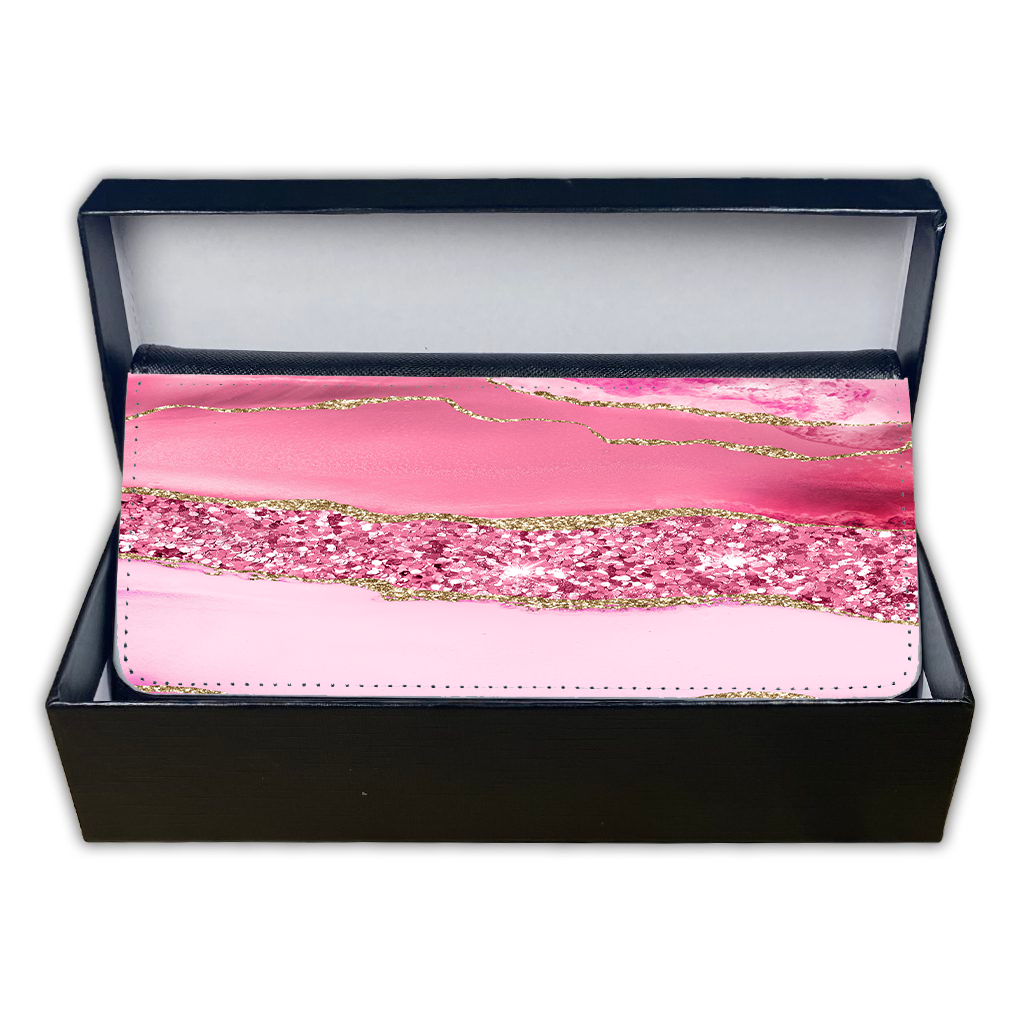 LADIES PURSE/WALLET BLACK - PINK & GOLD GLITTER - 4 Design Options