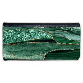 LADIES PURSE/WALLET BLACK - GREEN & GLITTER 2