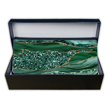 LADIES PURSE/WALLET BLACK - GREEN & GLITTER 3