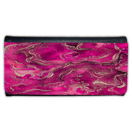 LADIES PURSE/WALLET BLACK - HOT PINK & GOLD 2