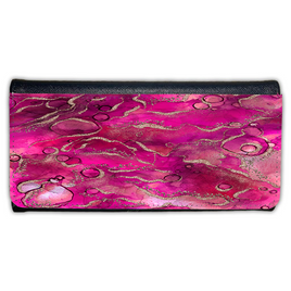 LADIES PURSE/WALLET BLACK - HOT PINK & GOLD 4