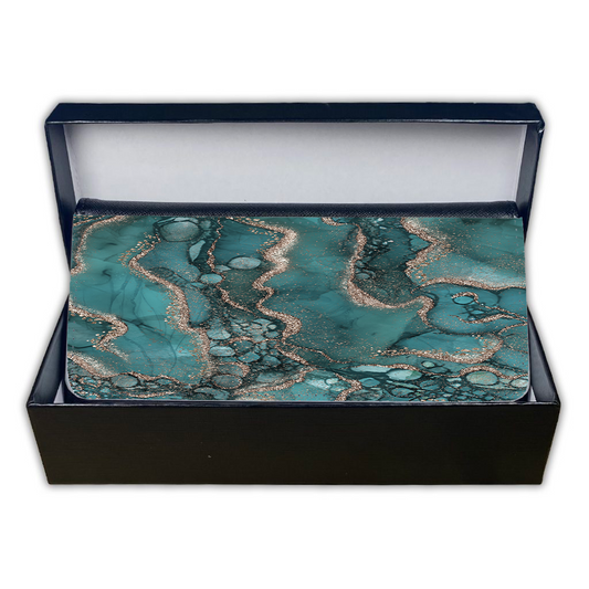 LADIES PURSE/WALLET BLACK - TEAL & GOLD - 3 Design Options