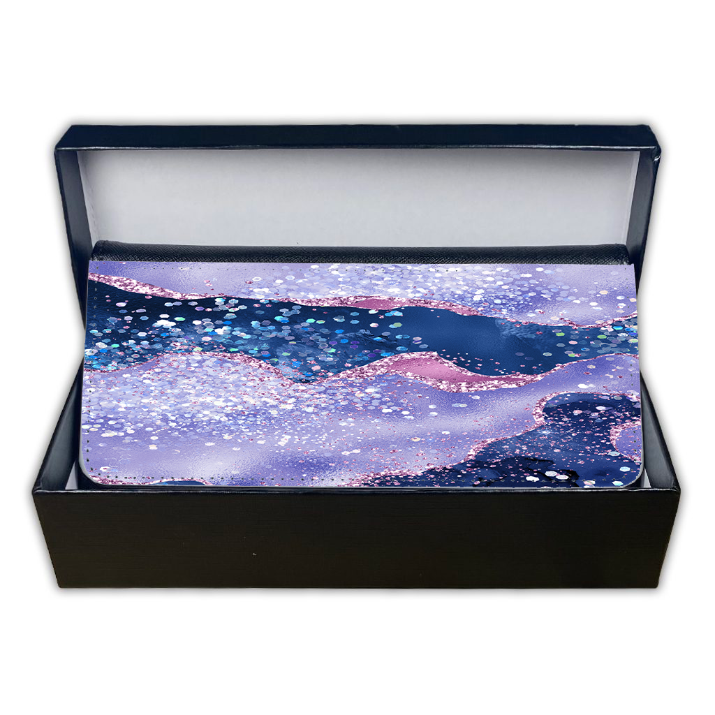 LADIES PURSE/WALLET BLACK - Teal, Purple & Glitter - 6 Design Options