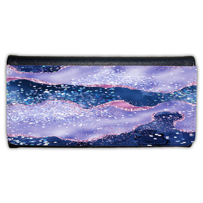 LADIES PURSE/WALLET BLACK - Teal, Purple & Glitter - 6 Design Options