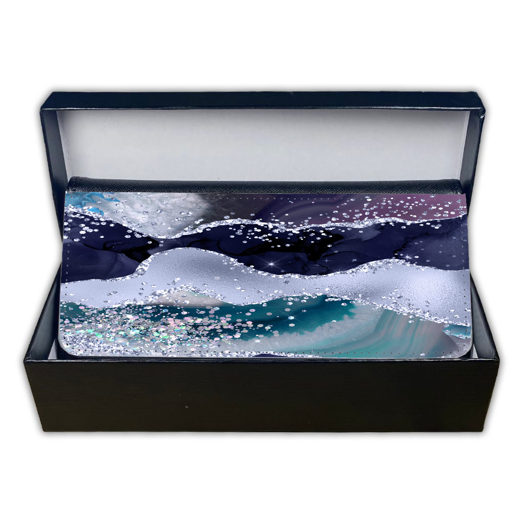 LADIES PURSE/WALLET BLACK - Teal, Purple & Glitter - 6 Design Options