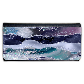 LADIES PURSE/WALLET BLACK - Teal, Purple & Glitter 6