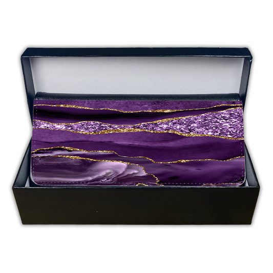 LADIES PURSE/WALLET BLACK - PURPLE & GLITTER - 4 Design Options