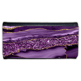 LADIES PURSE/WALLET BLACK - PURPLE & GLITTER 2