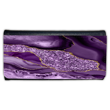 LADIES PURSE/WALLET BLACK - PURPLE & GLITTER - 4 Design Options