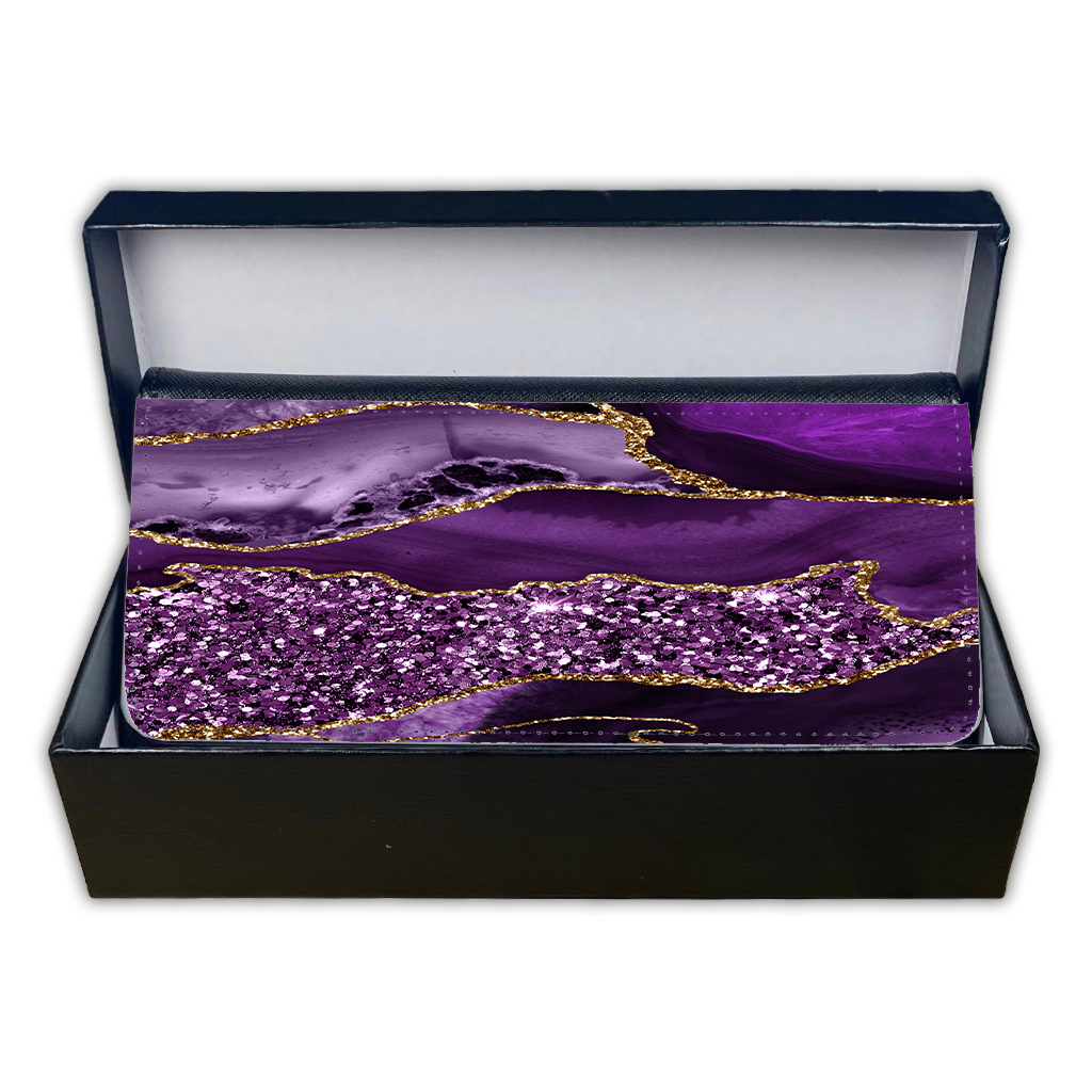 LADIES PURSE/WALLET BLACK - PURPLE & GLITTER - 4 Design Options
