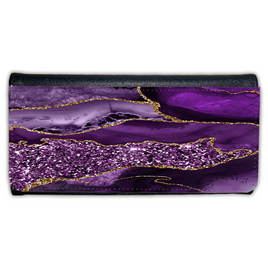 LADIES PURSE/WALLET BLACK - PURPLE & GLITTER 4